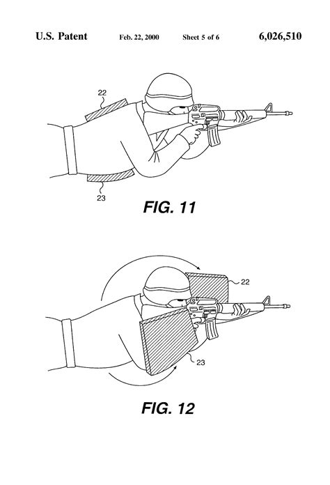 Patent US6026510 - Bullet deflection, fighting position body armor ...