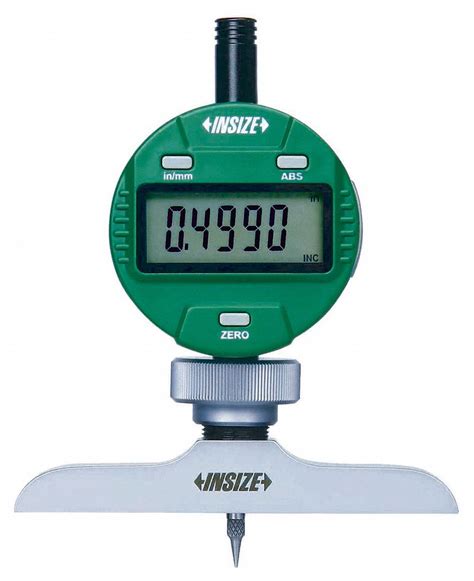 INSIZE Compact Digital Depth Gauge, Depth Gauge Type Extension, Range 0 in to 12 in, 0 mm to 300 ...