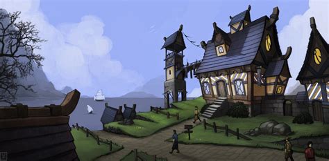 Village painting by KevinLamConcepts on DeviantArt