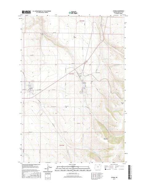 MyTopo Athena, Oregon USGS Quad Topo Map