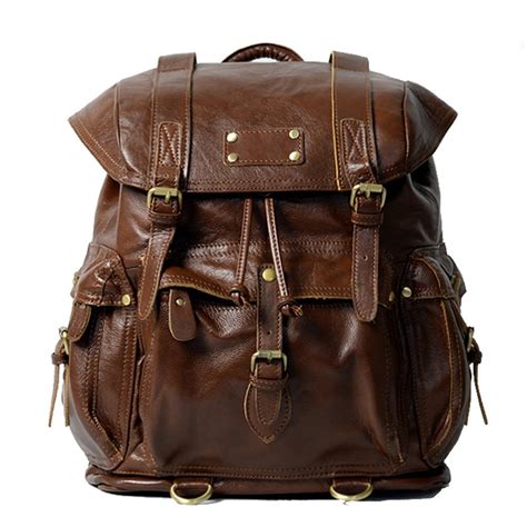 Mens Leather Travel Backpacks CW915227