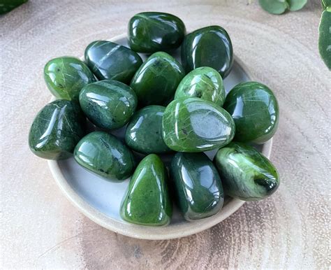 Green Nephrite Jade Crystal Tumbled stone | Good Luck Crystals | The ...