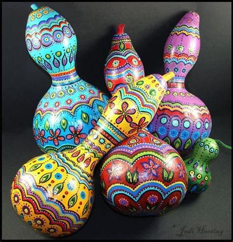 Painted Gourds | Craftsy | Hand painted gourds, Gourds crafts, Painted gourds