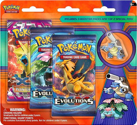 Pokemon Trading Card Game XY Mega Blastoise Pin Collection 3 Booster ...