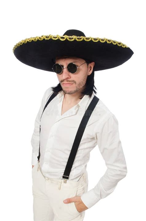 Mexican Man Wearing Sombrero Stock Photo - Image of male, macho: 58141444