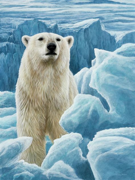 Jp638 Ice Bear Polar Bear Painting by Jeremy Paul