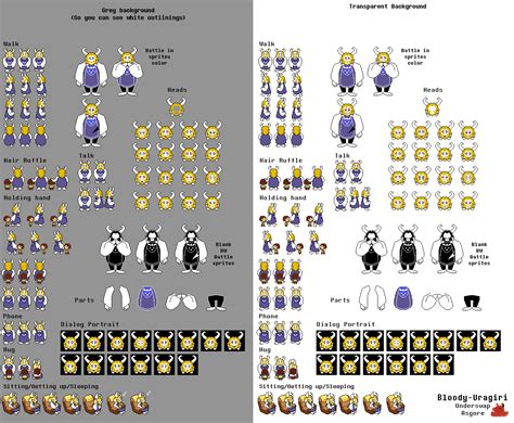 Underswap Asgore sprite sheet by Bloody-Uragiri on DeviantArt