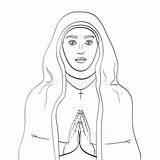 Nun Coloring Page Pages sketch template
