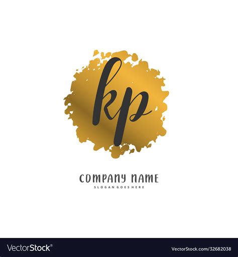 K p kp initial handwriting and signature logo Vector Image