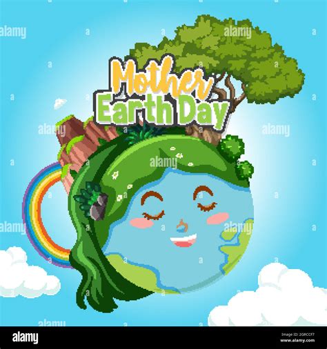 Poster design for mother earth day with happy earth in background Stock ...