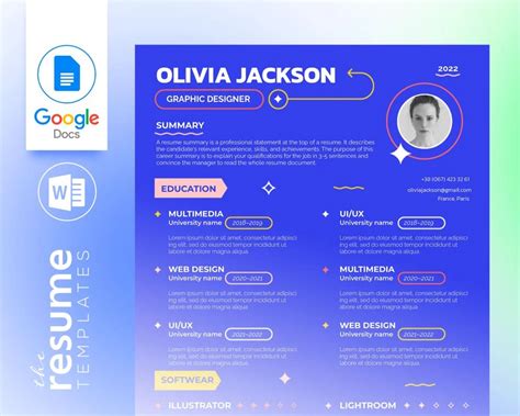 Free Best Blue Resume Template in Google Docs and Word | resumescraft.com