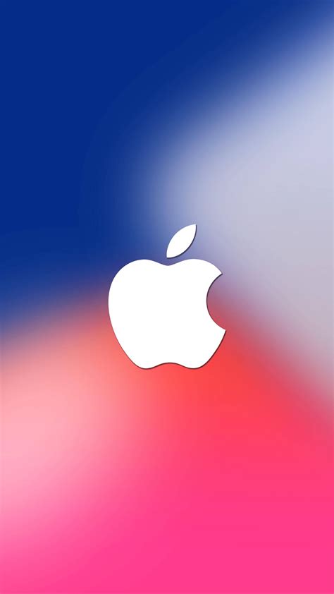 Download Iphone X Original Apple Logo On Blurred Colors Wallpaper ...