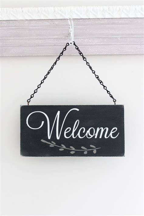 Welcome Sign, Hanging Door Sign, Custom Sign, Wall Art, Wood Sign, Office Decor Sign, Business ...