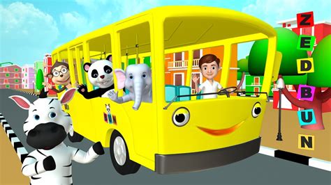 Wheels on the Bus Nursery Rhyme | 3D Rhymes | Children Songs | Kids songs from ZedBunTV - YouTube