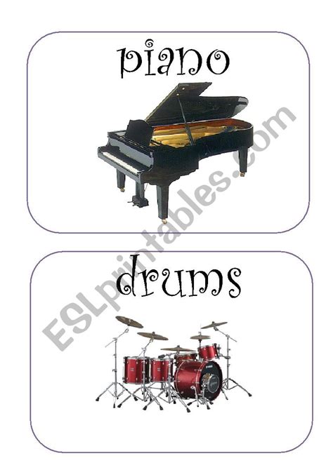 Instruments Flashcards - ESL worksheet by montsecreus