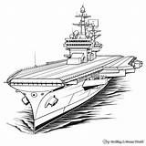 Aircraft Carrier Coloring Pages Sketch Page sketch template