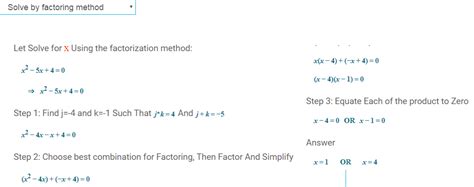 A Factoring Calculator For Quadratic Equations With Steps