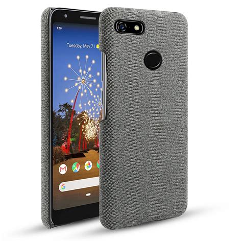 For Google Pixel 3a XL Case Ultra Back Hard PC Woven Fabric Textured ...