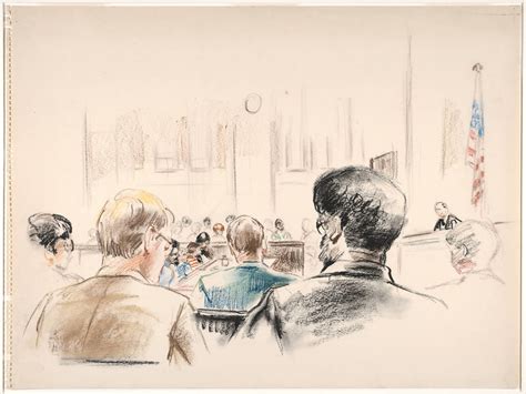 [Drawing of an overview of the courtroom that includes the… | Flickr