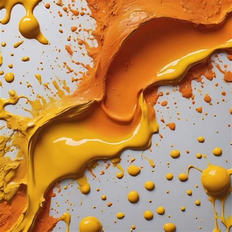 Premium Photo | Yellow paint mixing into orange