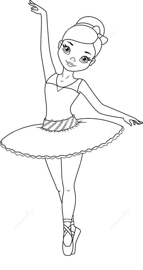 Cute Ballerina Coloring Page - Free Printable Coloring Pages for Kids