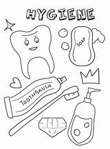 Hygiene Coloring Page sketch template