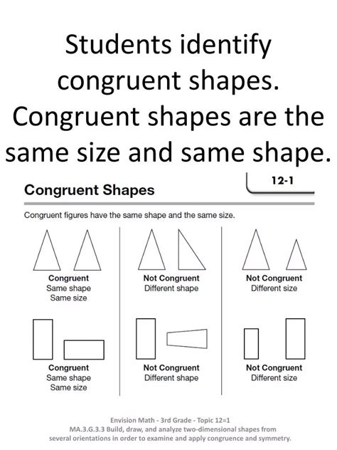 PPT - Students identify congruent shapes. Congruent shapes are the same ...