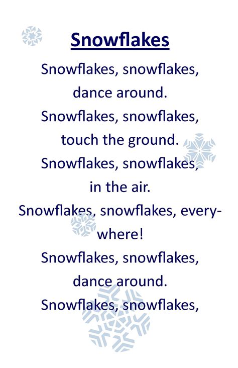 Itty Bitty Rhyme: Snowflakes Winter Songs For Preschool, Winter Songs For Kids, Christmas Songs ...