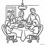 Family Dinner Table Coloring Page 70544 55846 sketch template