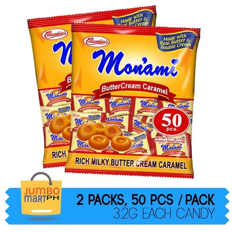 MONAMI BUTTERCREAM CARAMEL CANDY x 2 PACKS (50 PCS) / 3.2G PER PC ...