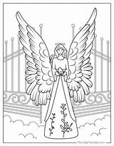 Male Guardian Angel Coloring Page sketch template