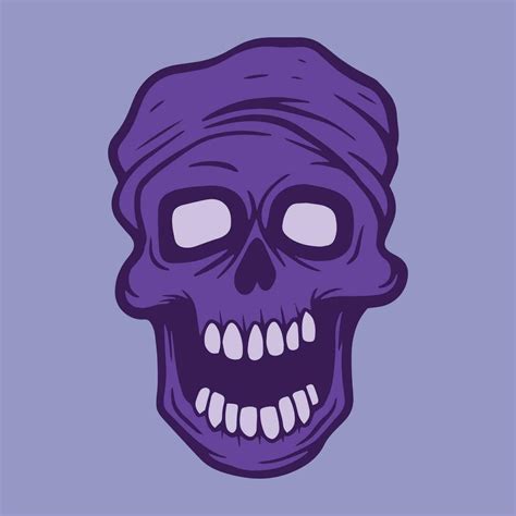 purple Skull hand drawn illustrations for stickers, logo, tattoo etc ...