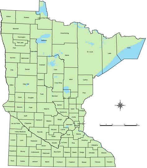 Map Of Minnesota Counties Printable