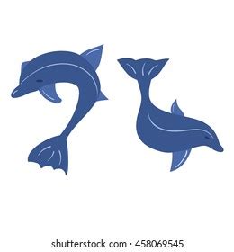 Set Blue Dolphin Silhouette Vector Illustration Stock Vector (Royalty Free) 458069545 | Shutterstock