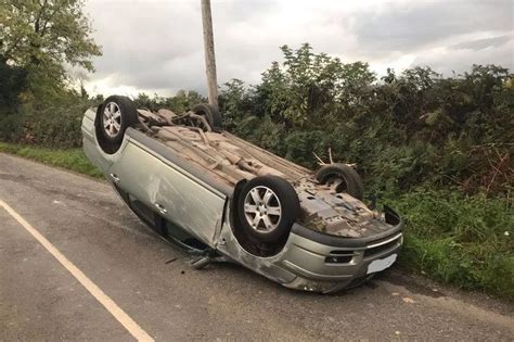 Shocking picture shows how driver 'under the influence' flipped a car on Cork road - Irish ...