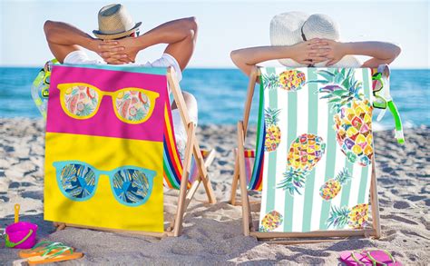 Amazon.com: ARTHMOM Microfiber Beach Towel Oversized for Adults Kids ...