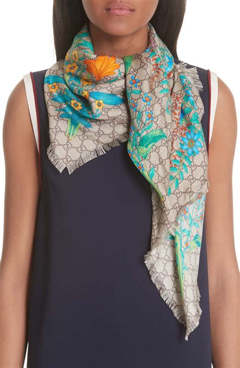 Gucci GG New Floral Scarf | Nordstrom | Scarf women fashion, Gucci ...