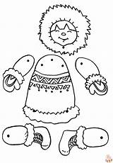 Coloring Little Inuit sketch template