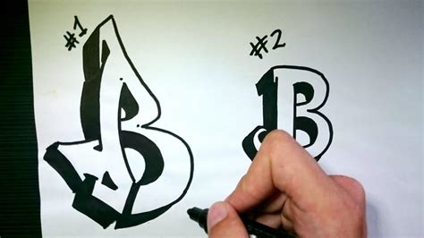 How to Draw Graffiti Letter "B" on Paper - YouTube
