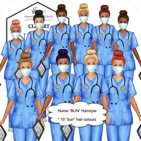 Nurse CLIP ART PACK. Scrubs. Healthcare Worker. Doctor. | Etsy