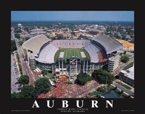 Auburn University Jordan Hare Aerial Football Stadium Picture