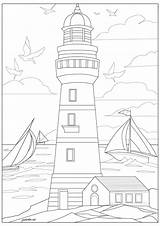 Lighthouses Coloring Pages sketch template
