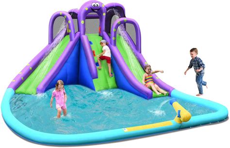 BOUNTECH Inflatable Water Slide, 17 FT X 16FT X 8 FT Giant Water Park ...