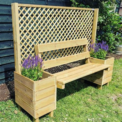 Wooden Bench Planter - Etsy | Backyard landscaping designs, Outdoor ...