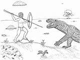 Robins Great Coloring Pages Aboriginal Warrior Vs Megalania Prisca sketch template