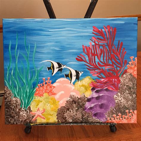 Coral Reef Painting Easy – Warehouse of Ideas