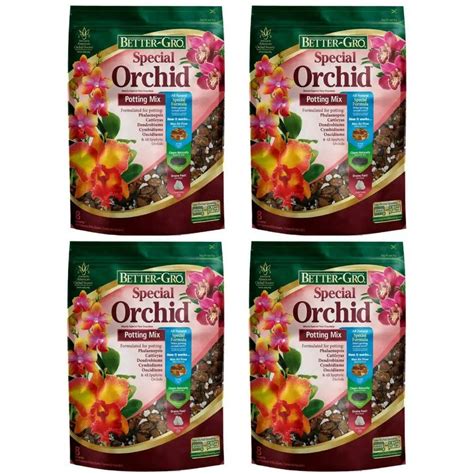 Better Gro Special Orchid Potting Mix Soil 4-Quart Fir Bark Hardwood Charcoal