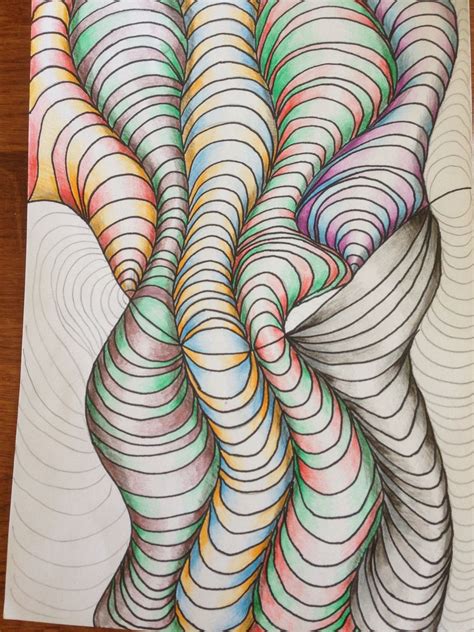 Op art Zentangle, Abstract Drawings, Abstract Artwork, 8th Grade Art, Tangle Patterns, Illusion ...