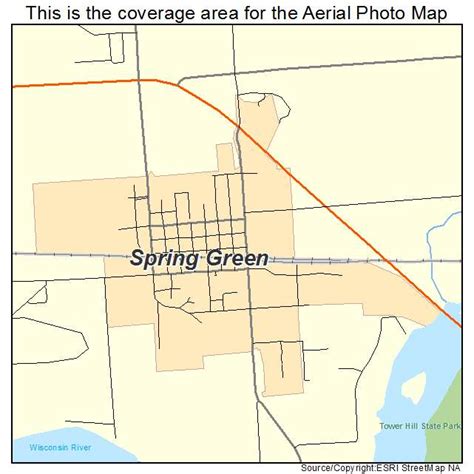 Aerial Photography Map of Spring Green, WI Wisconsin