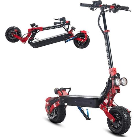 Wildaven Folding Adult Electric Scooter w/ 48Volt 2400Watt Motor 21AH Lithium Battery Dual Disk ...